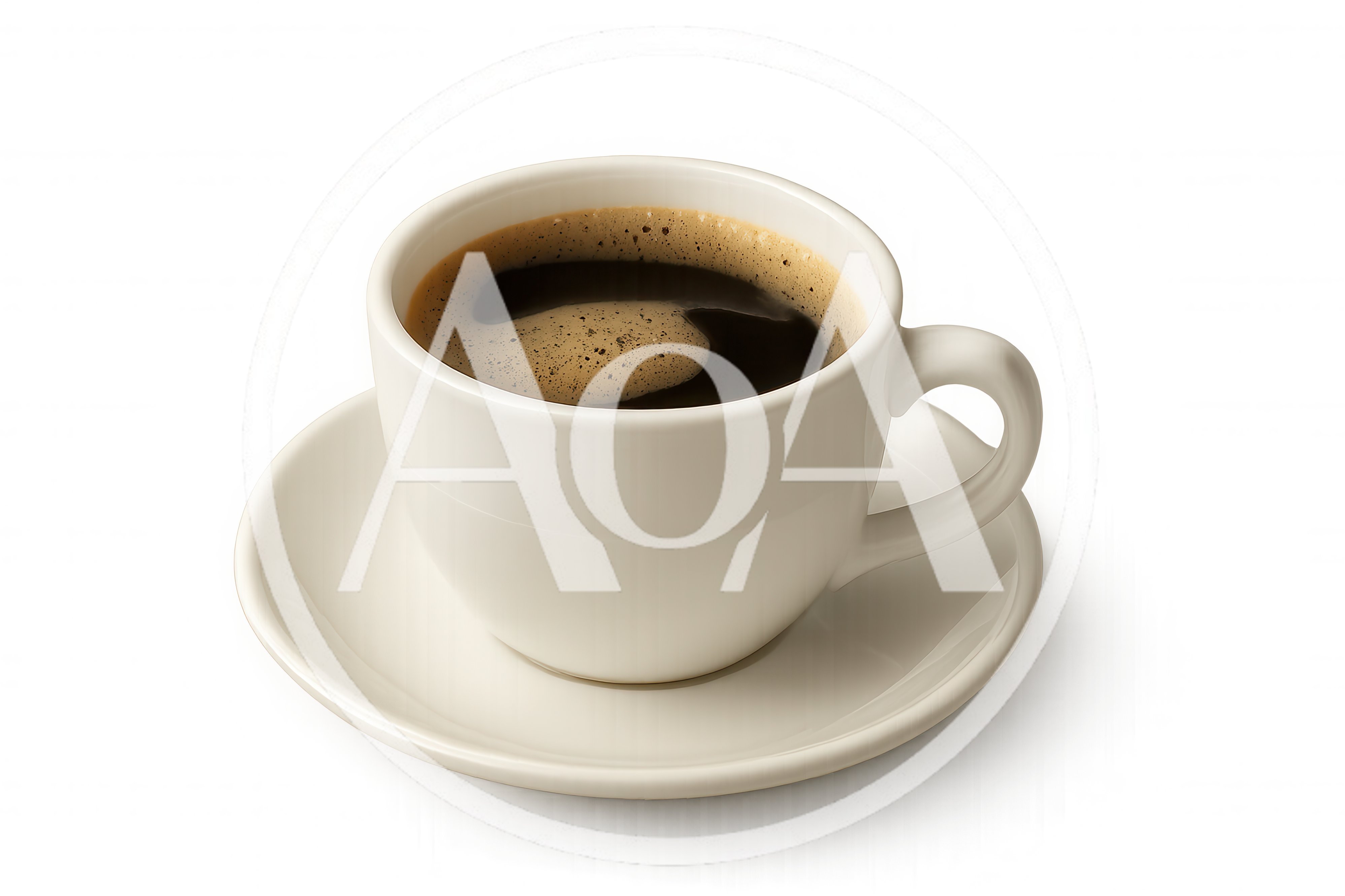 White Ceramic Cup Of Black Coffee On Saucer