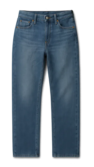 Blue Denim Jeans Isolated On White Background