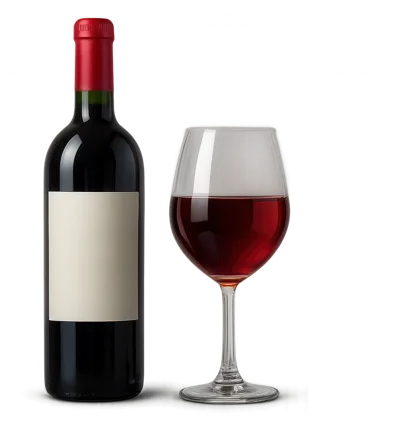 Red Wine Bottle And Glass On White Background