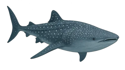 Whale Shark Swimming In Deep Blue Ocean Waters