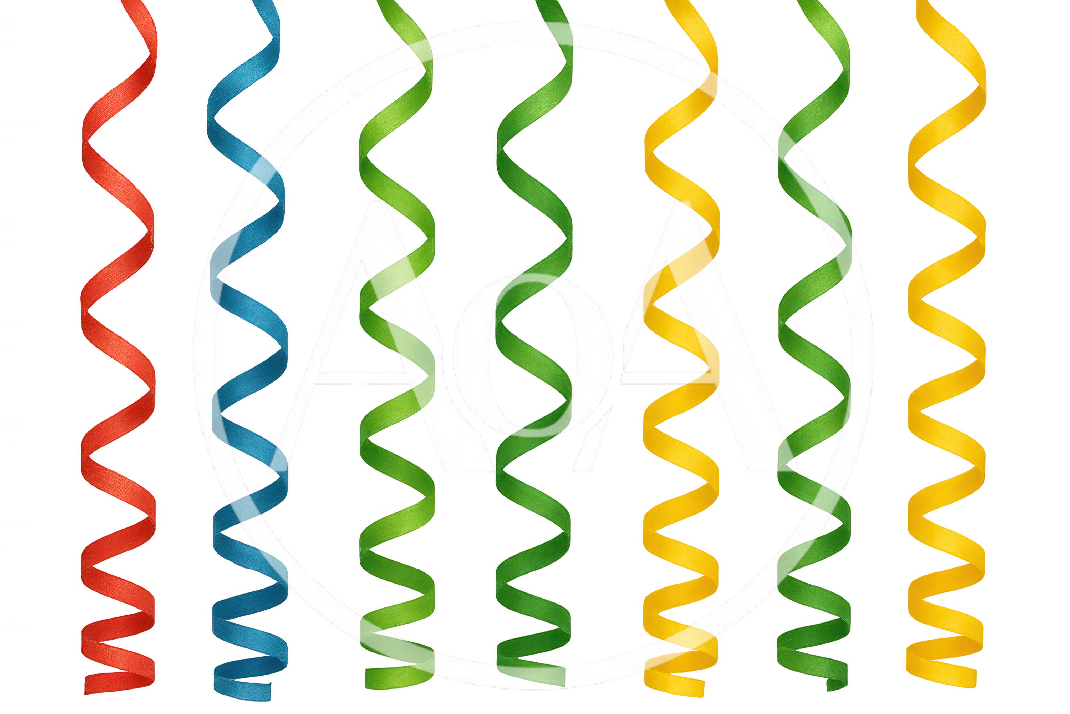 Colorful Spiral Ribbons Hanging Against A Black Background