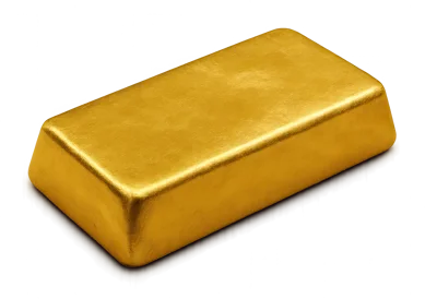 Single Solid Gold Bar On Black Background