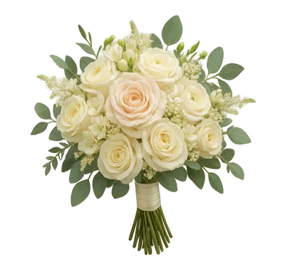 Elegant White And Blush Wedding Bouquet