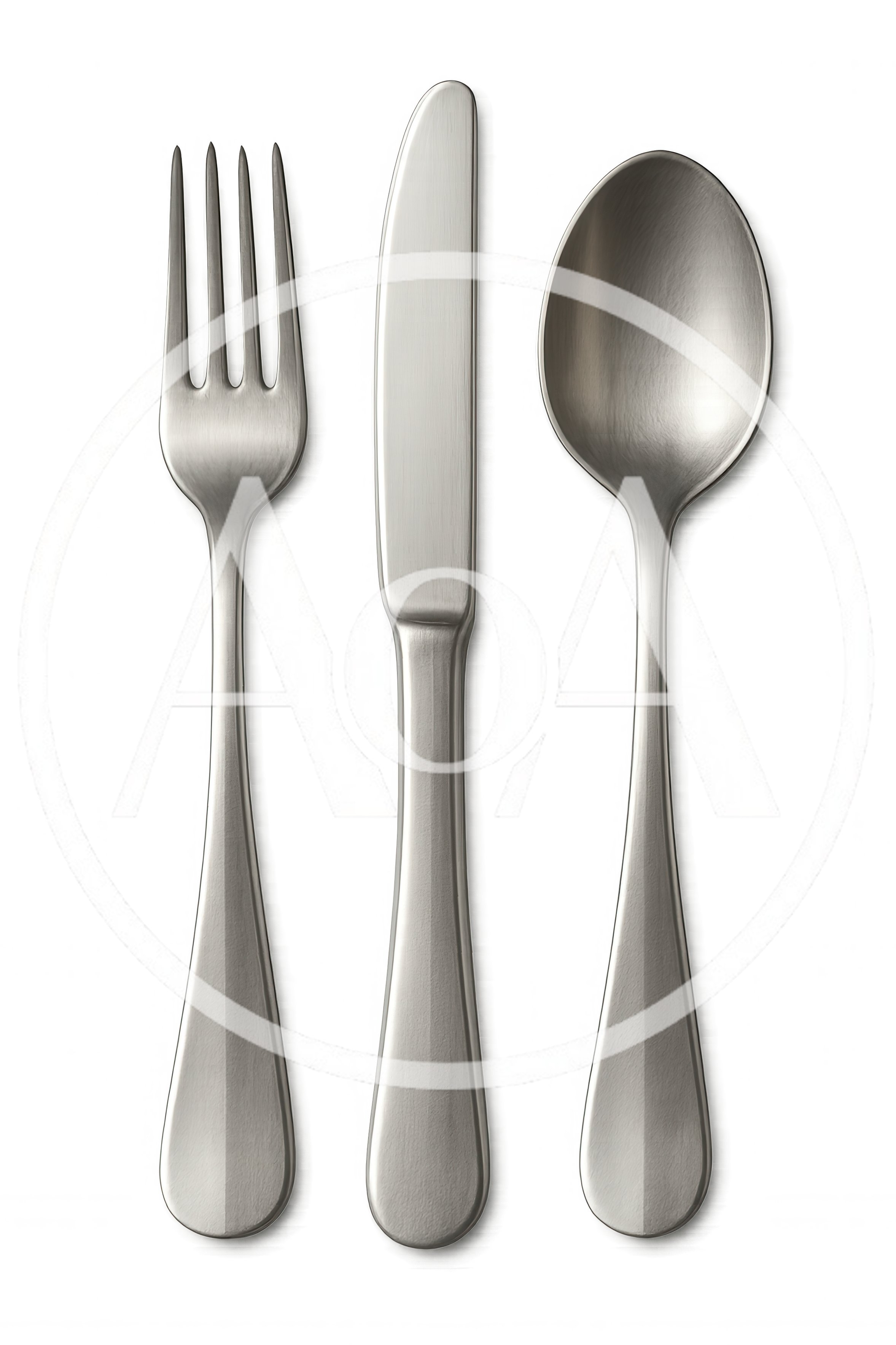 Silver Cutlery Set Including Fork Knife And Spoon