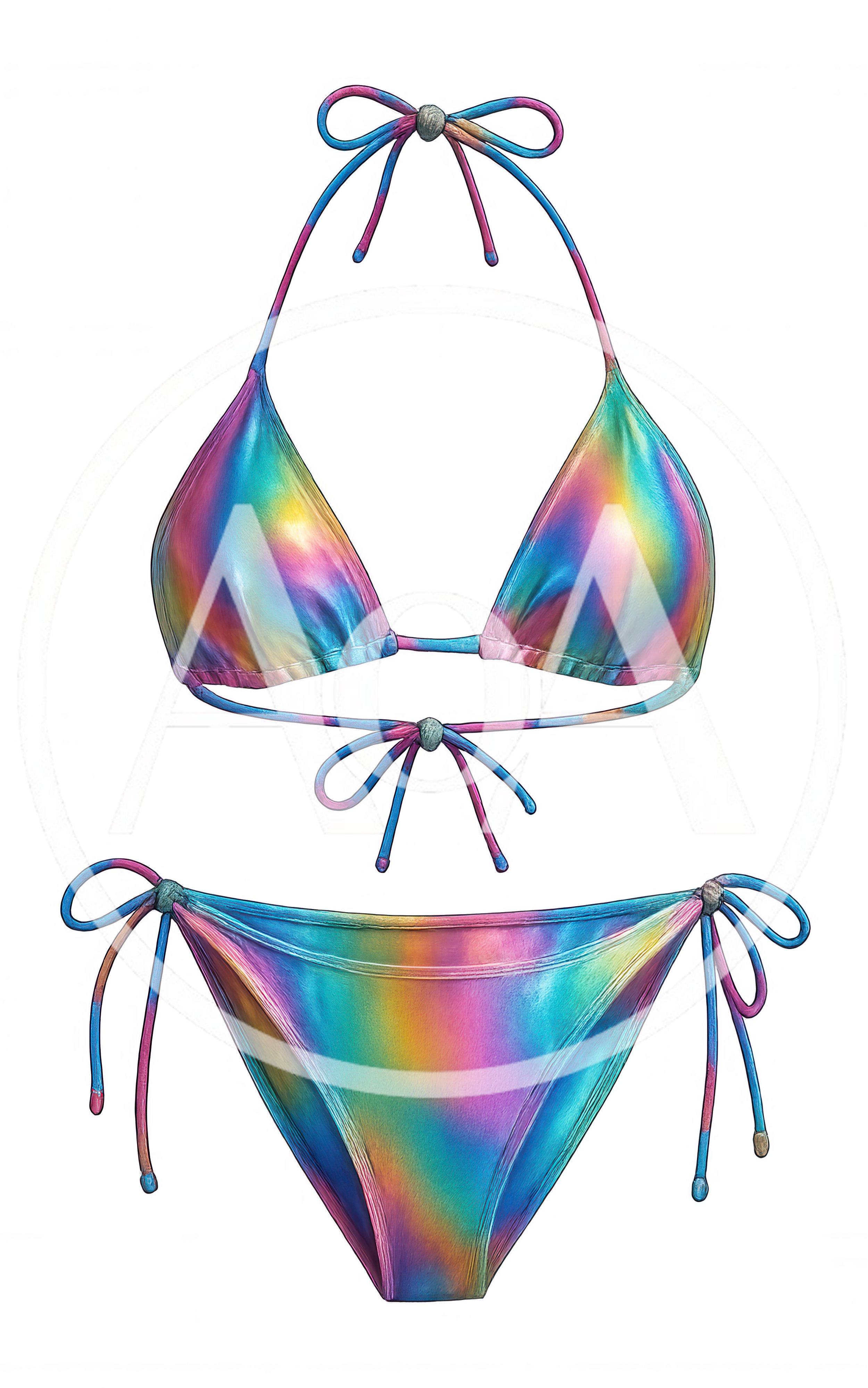 Holographic Iridescent Bikini Set On Display