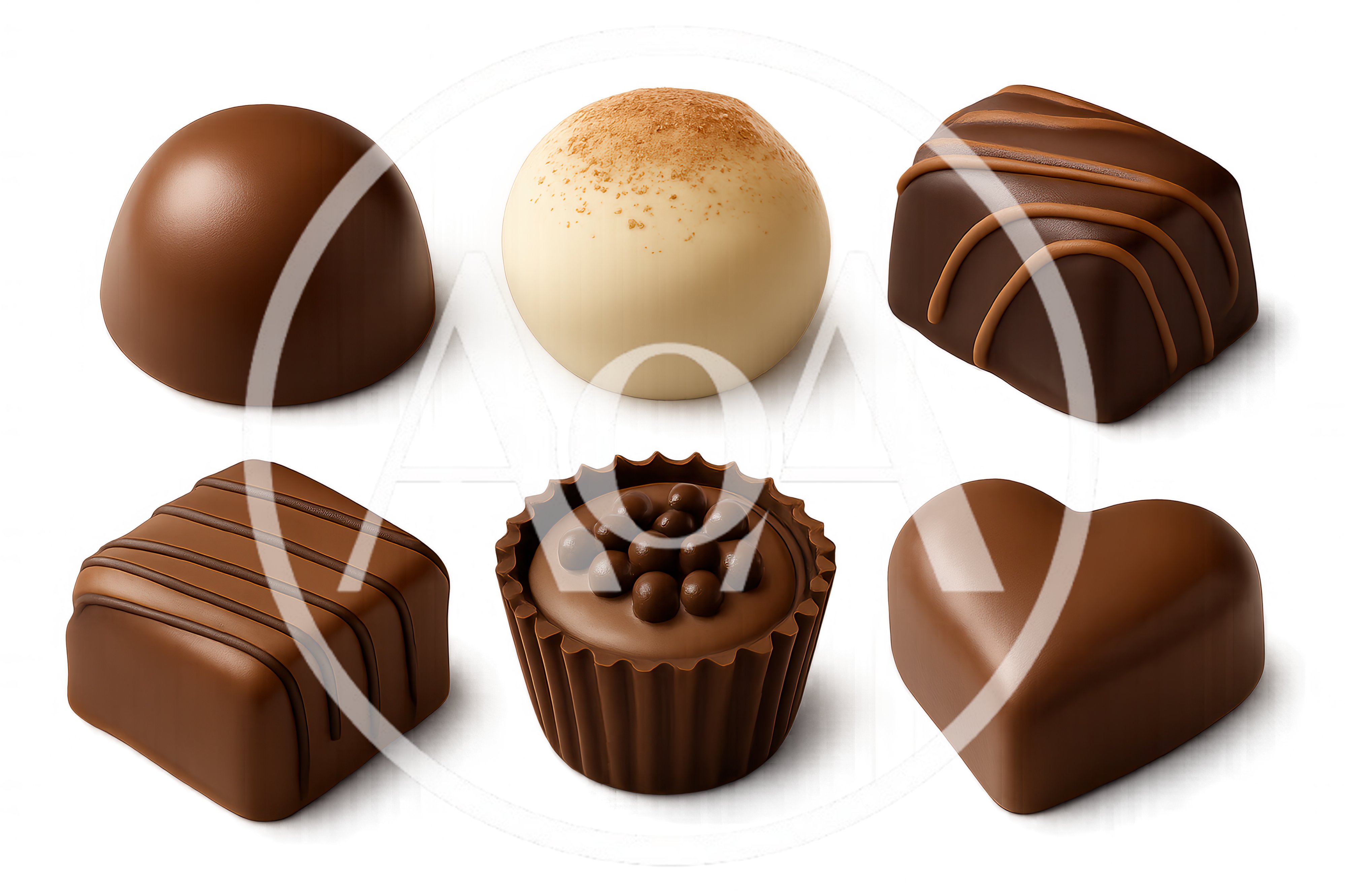 Assorted Gourmet Chocolate Truffles On Dark Background