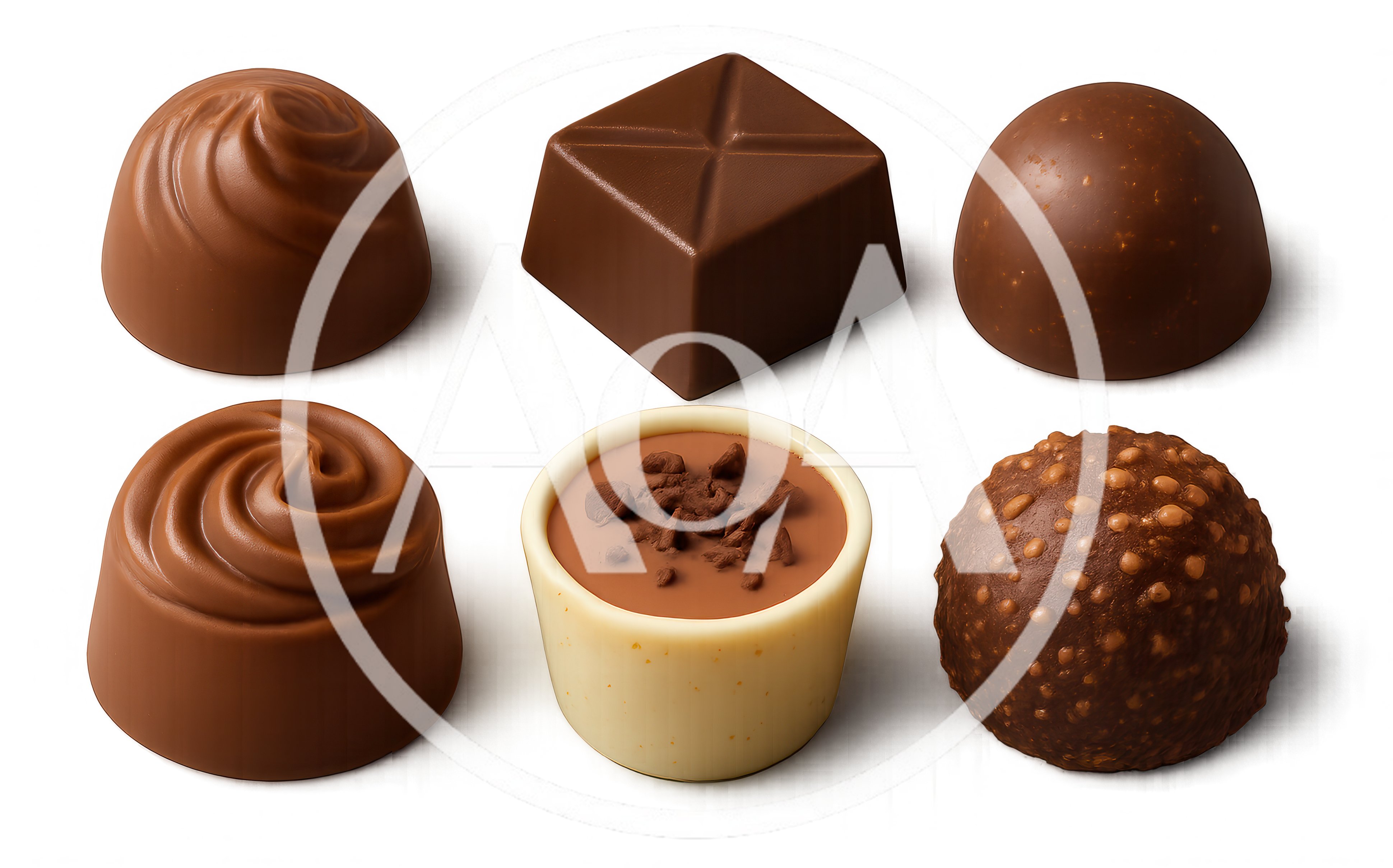 Assorted Gourmet Chocolate Truffles On Dark Background