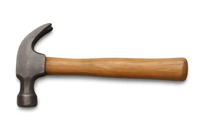 Claw Hammer With Wooden Handle Isolated On Black Background