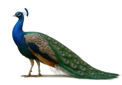 Full Body Profile Of A Male Indian Peacock
