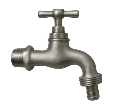 Brushed Metal Outdoor Water Spigot Faucet