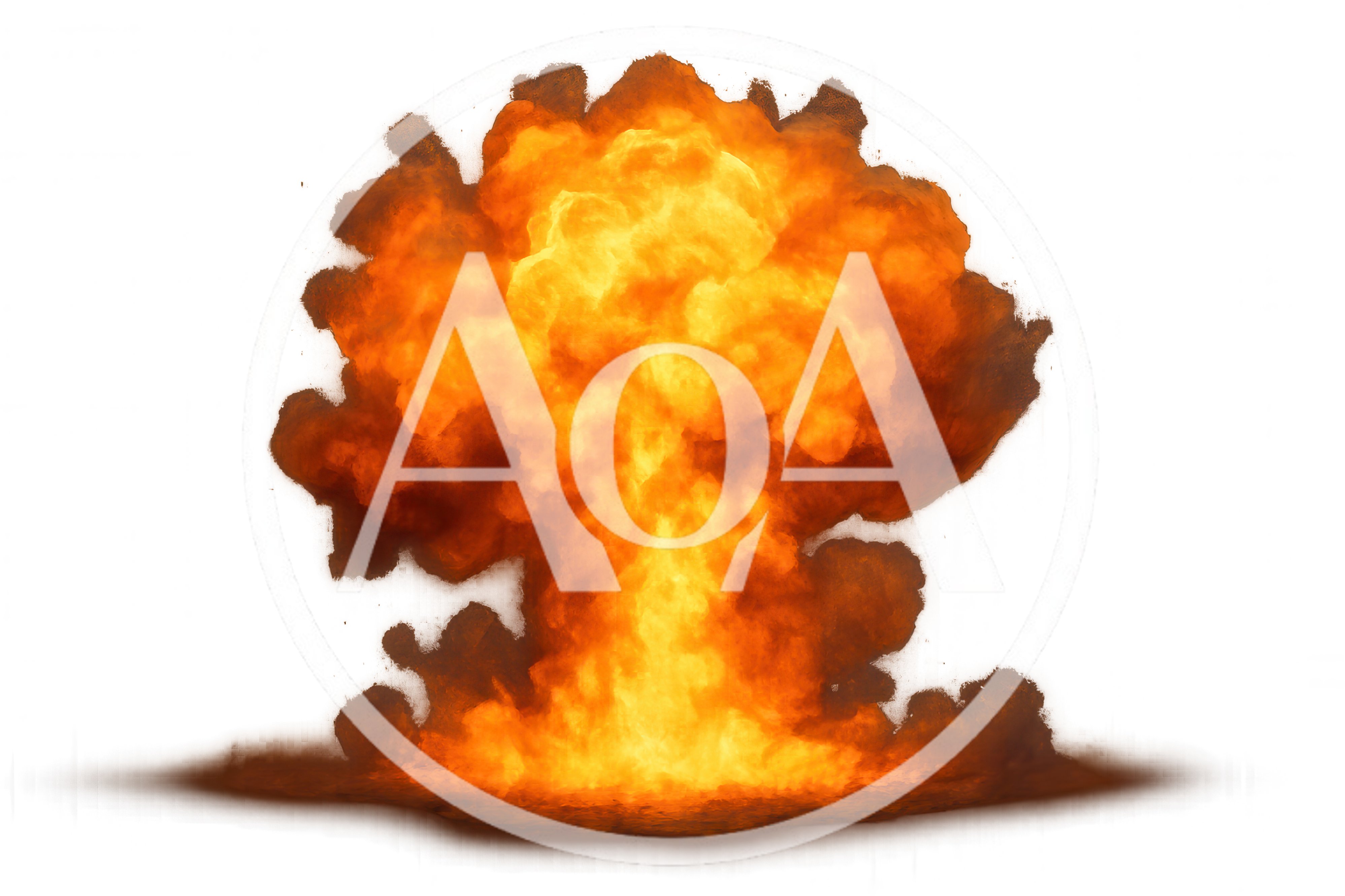 Massive Mushroom Cloud Explosion With Intense Fire And Smoke