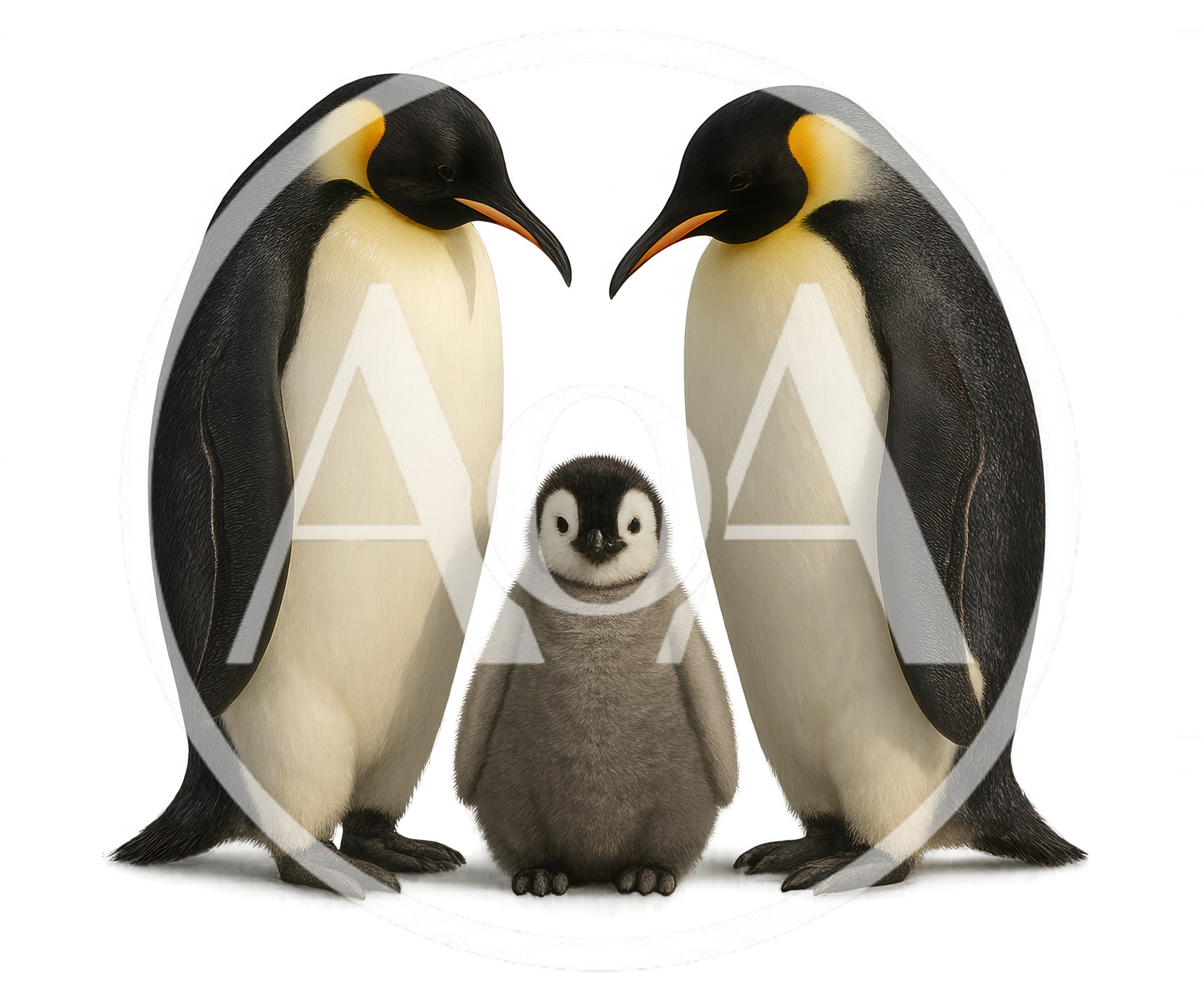 Emperor Penguin Family Standing Together