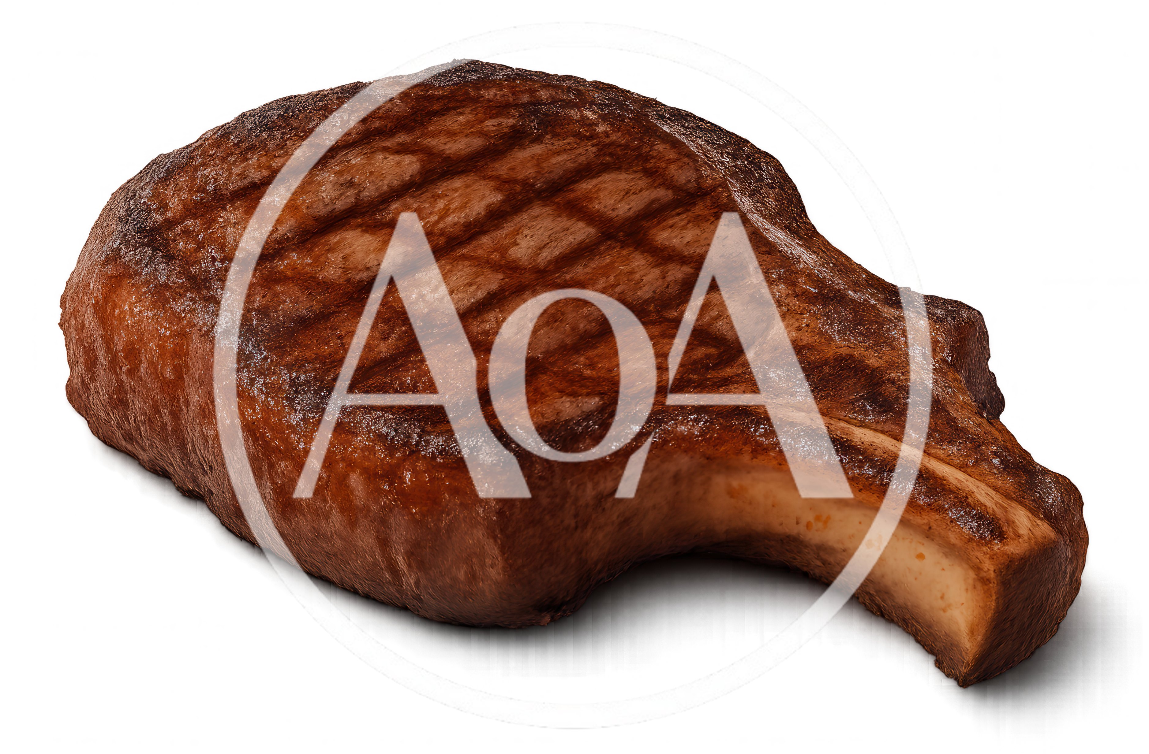 Grilled Bone In Ribeye Steak On Black Background