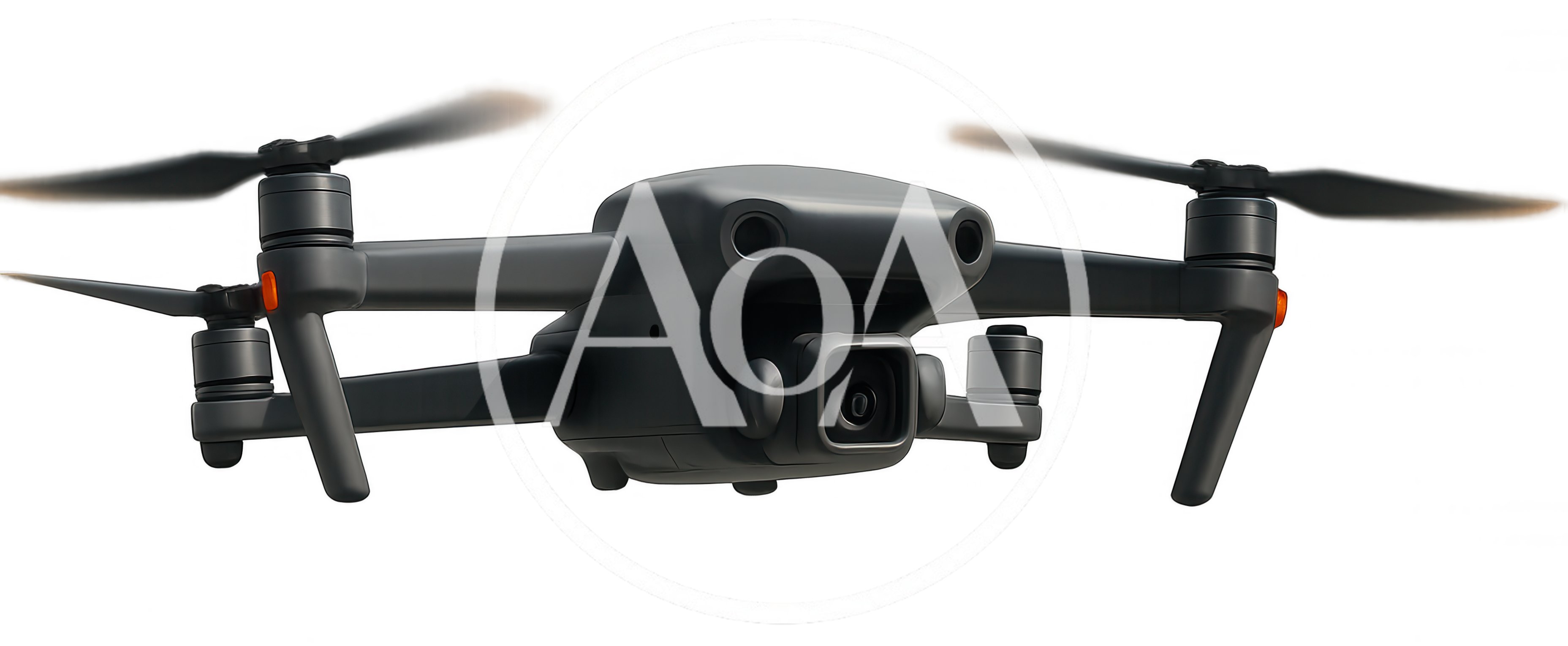Black Quadcopter Drone Hovering In Mid Air