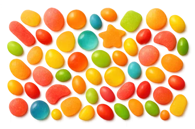 Assorted Colorful Fruit Flavored Candy Pieces