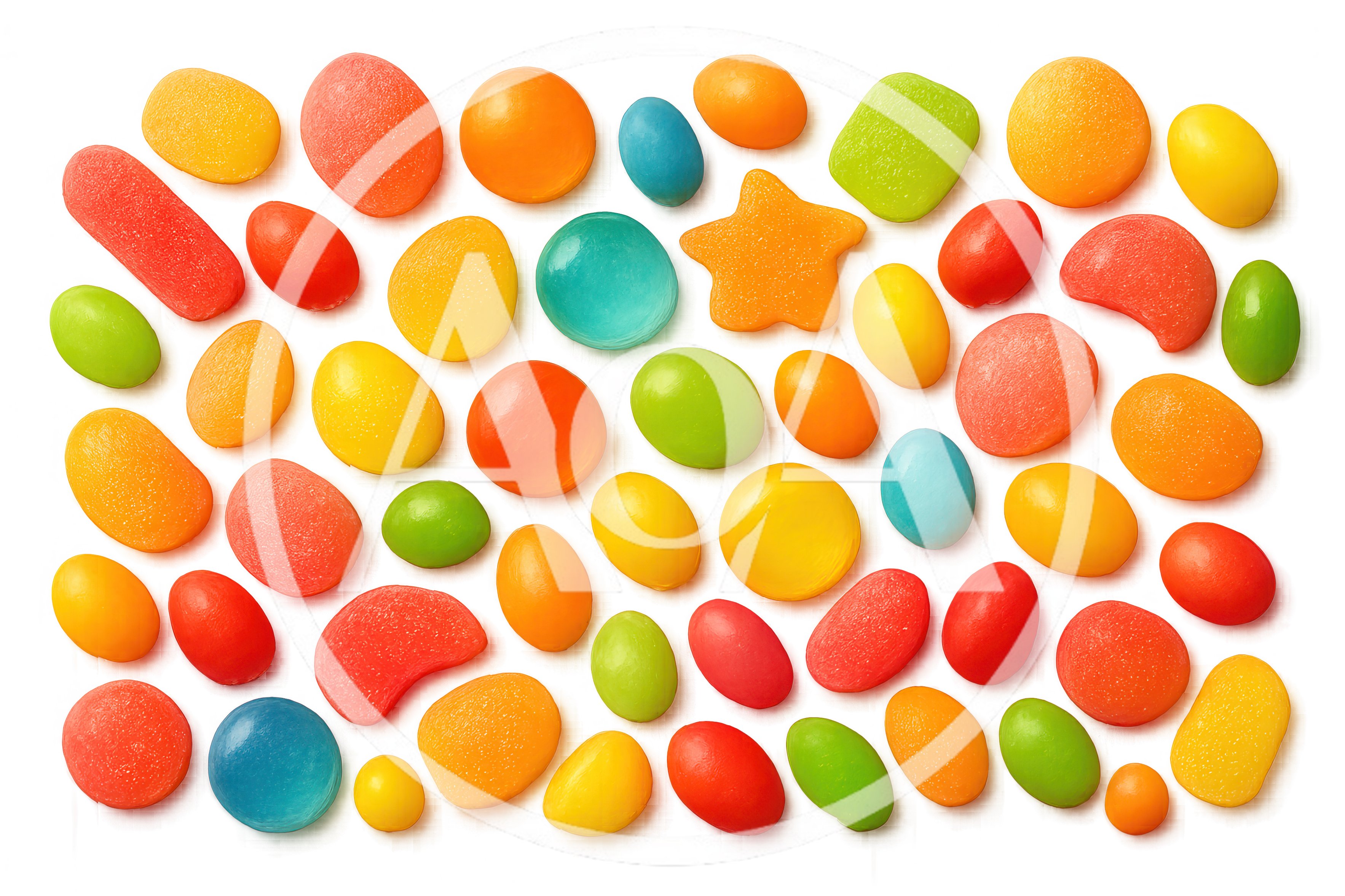Assorted Colorful Fruit Flavored Candy Pieces