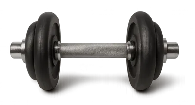Black Rubber Dumbbell Isolated On Dark Background