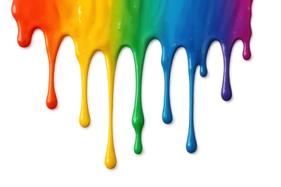 Rainbow Paint Drips On Black Background