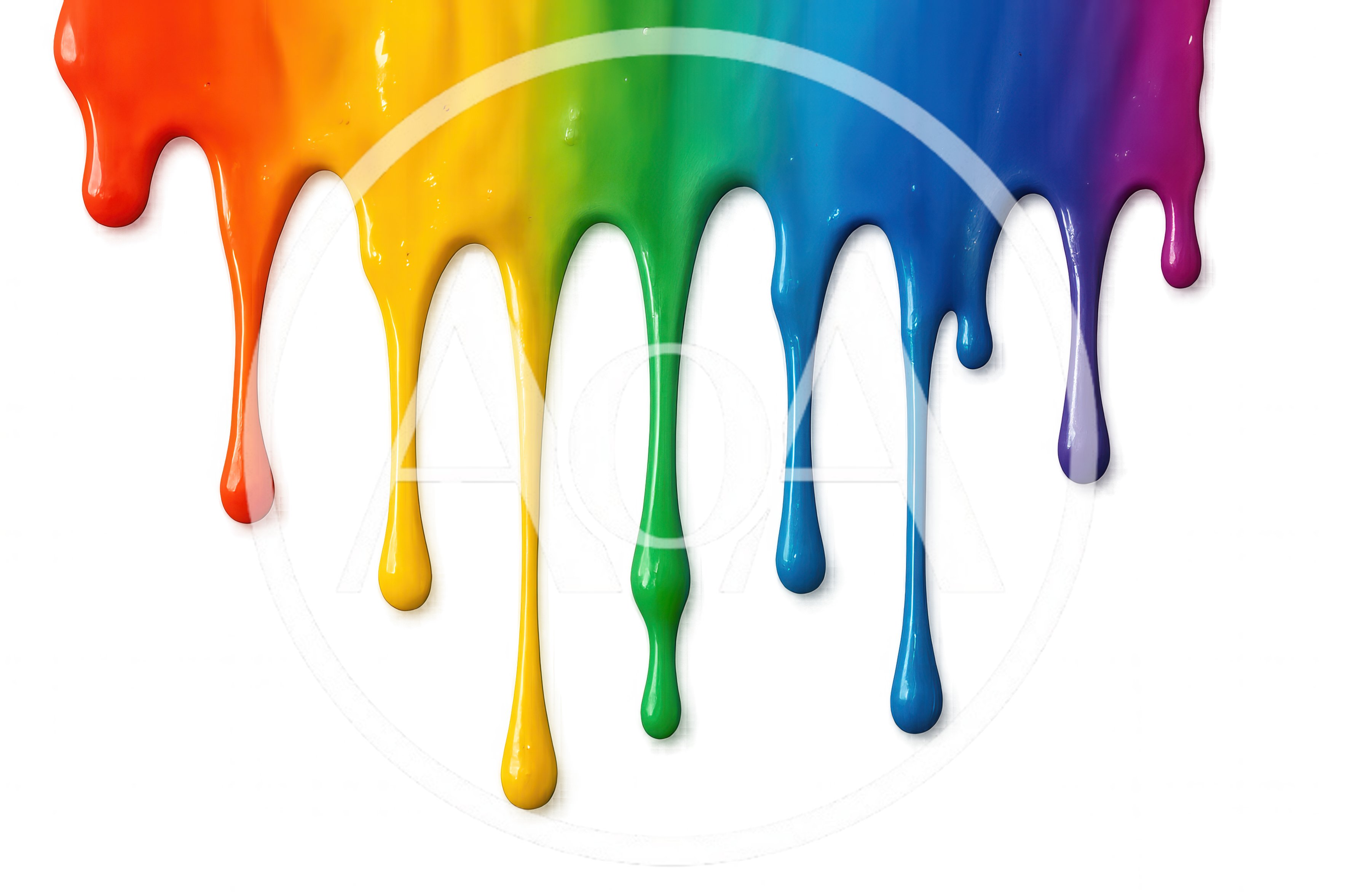 Rainbow Paint Drips On Black Background