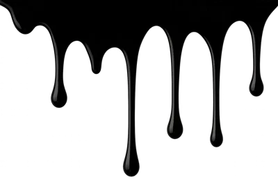 Black Liquid Drips On White Background