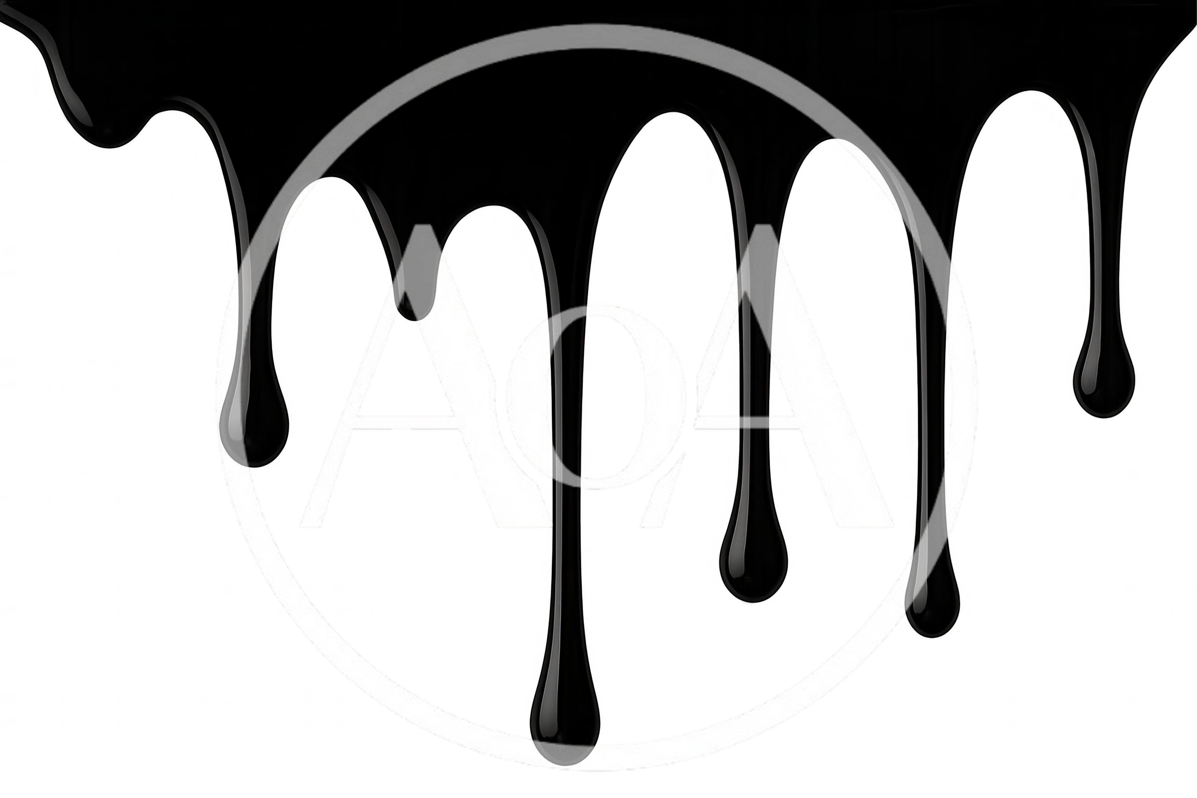 Black Liquid Drips On White Background