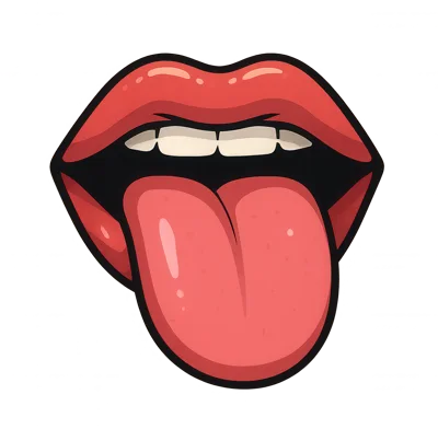 Cartoon Illustration Of A Mouth Sticking Out Tongue