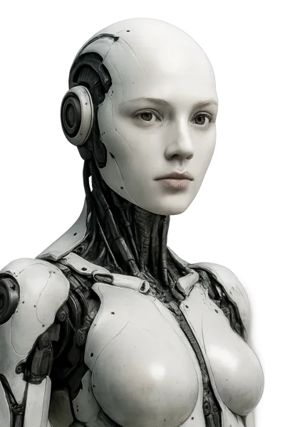 Portrait Of A Futuristic Female Android Robot