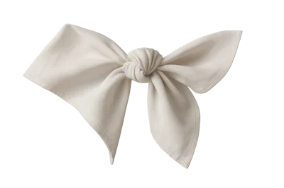 Elegant Cream Colored Fabric Bow Isolated On White