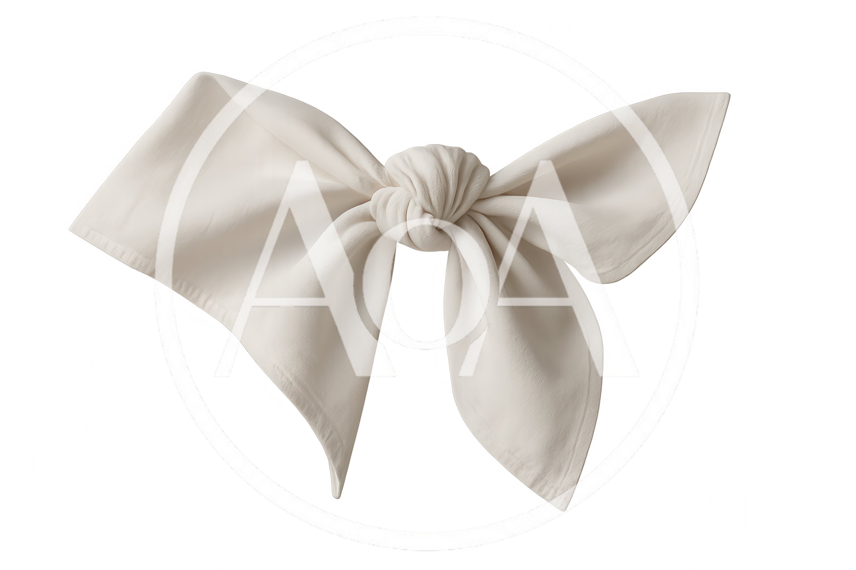 Elegant Cream Colored Fabric Bow Isolated On White