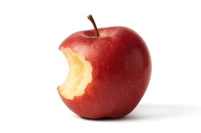 Bitten Red Apple Isolated On White Background