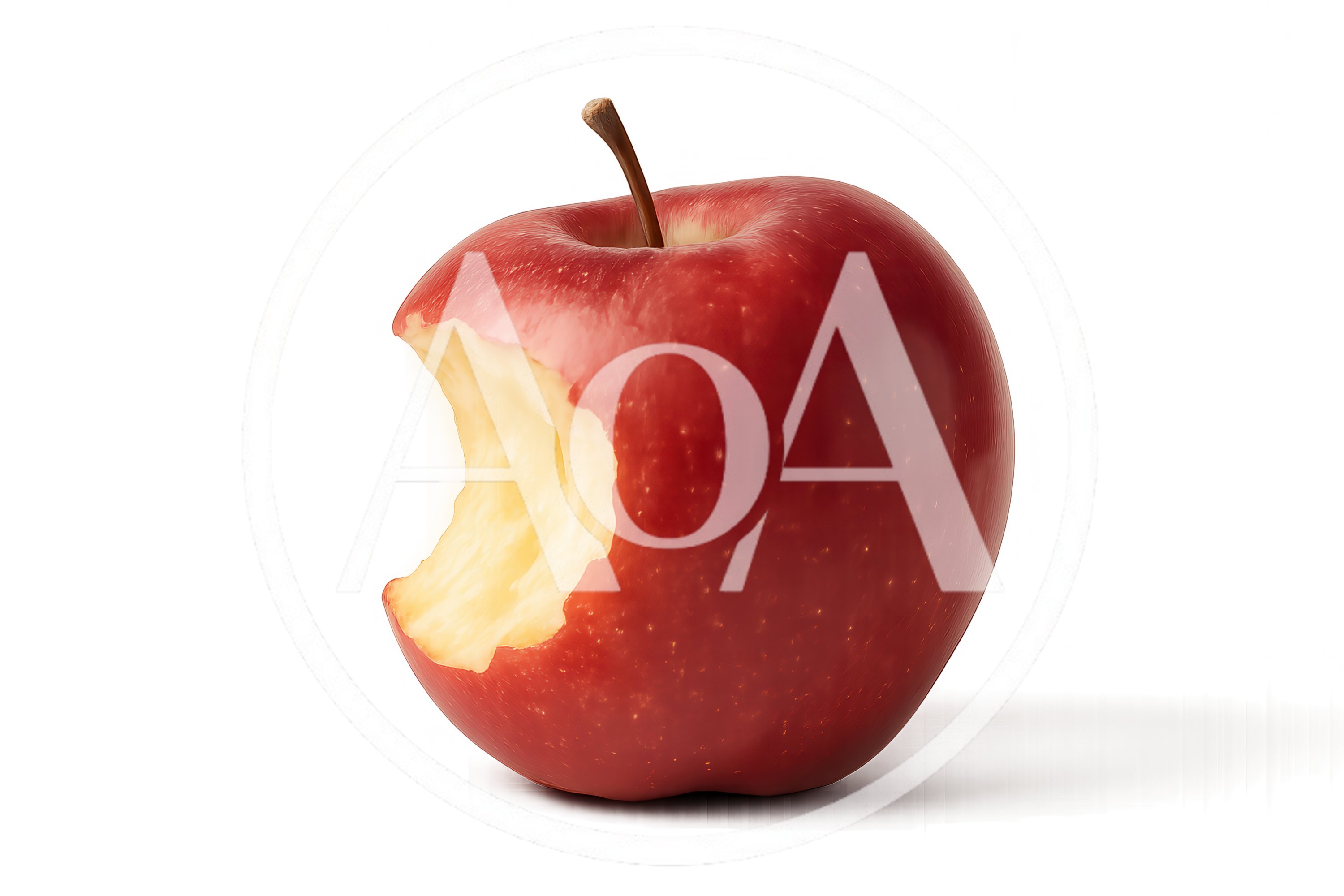 Bitten Red Apple Isolated On White Background