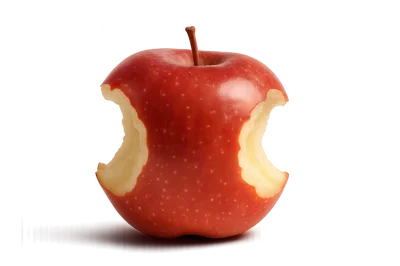 Bitten Red Apple Isolated On White Background