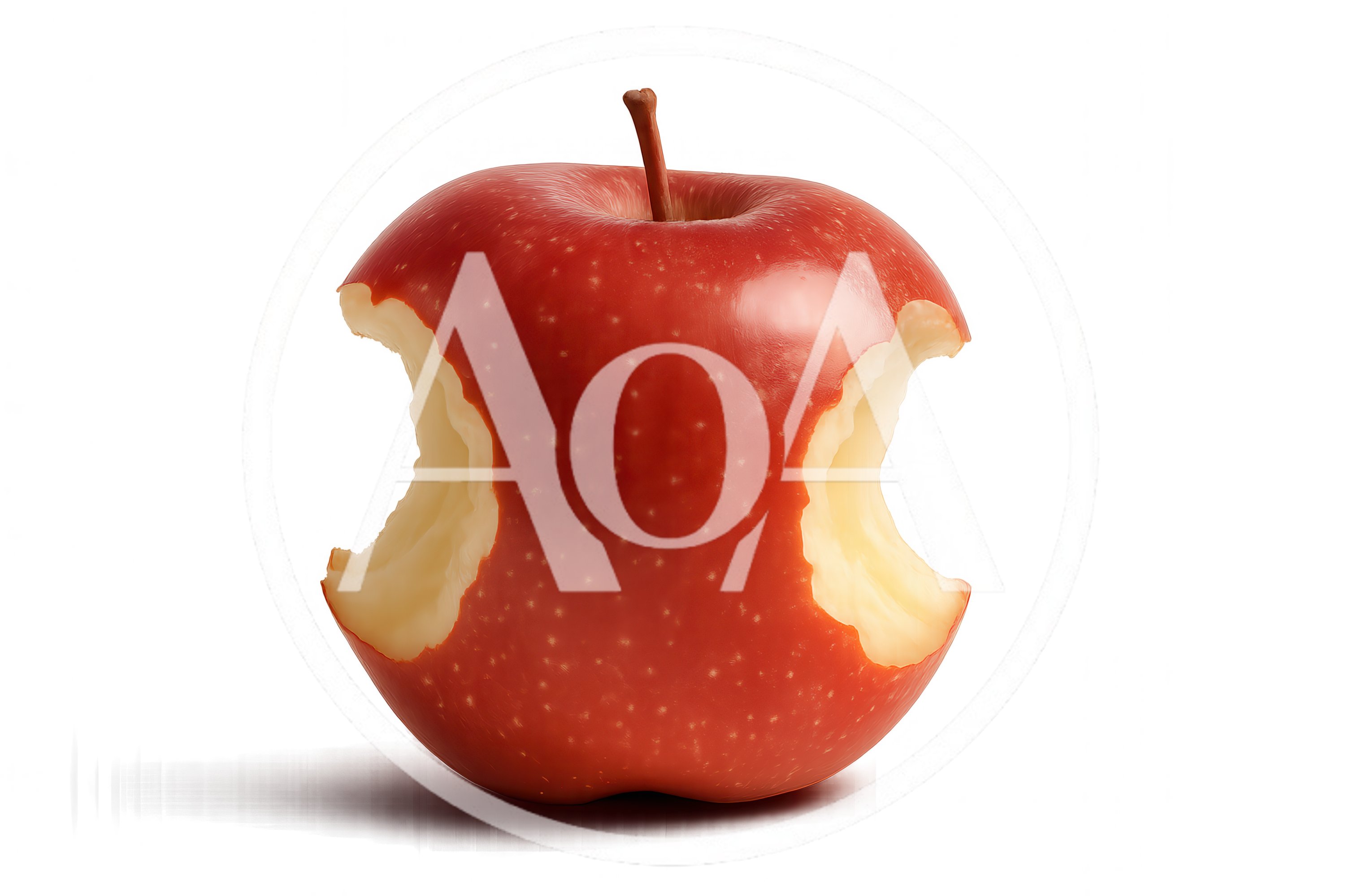 Bitten Red Apple Isolated On White Background