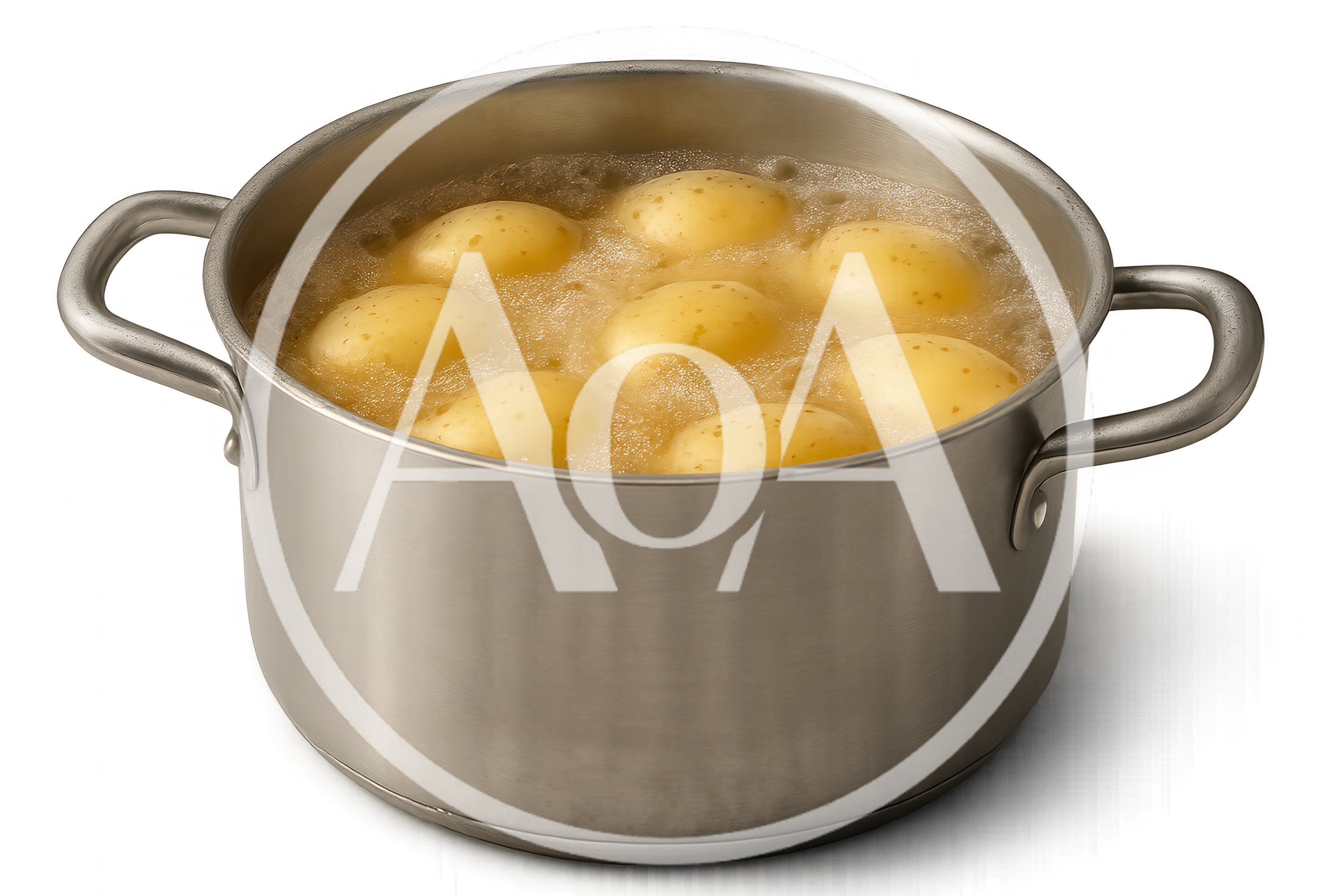 Potatoes Boiling In A Stainless Steel Pot