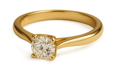 Gold Solitaire Diamond Engagement Ring