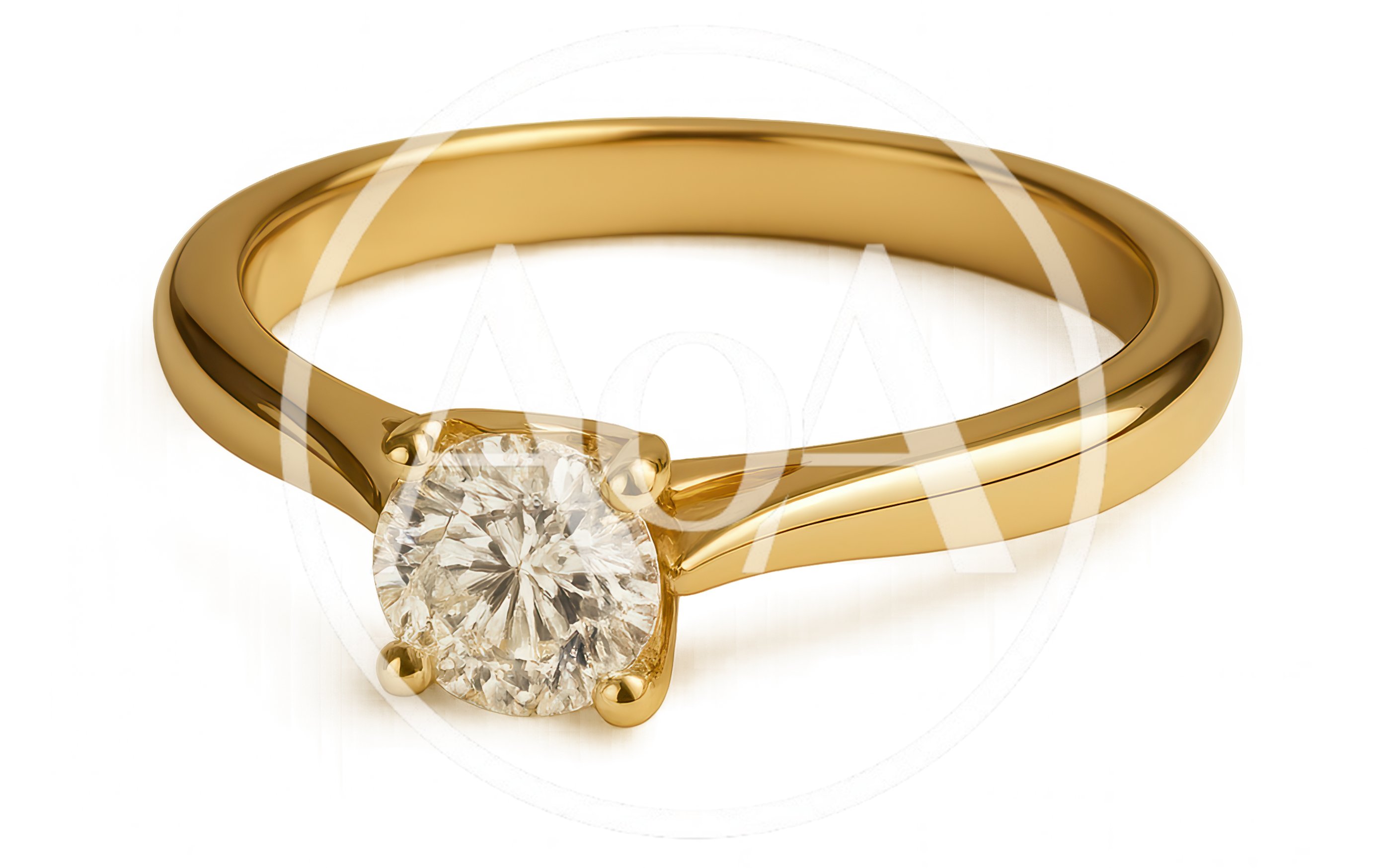 Gold Solitaire Diamond Engagement Ring