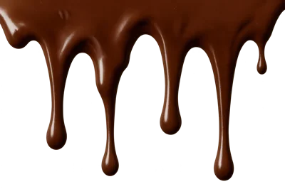 Thick Melted Chocolate Drips On Black Background