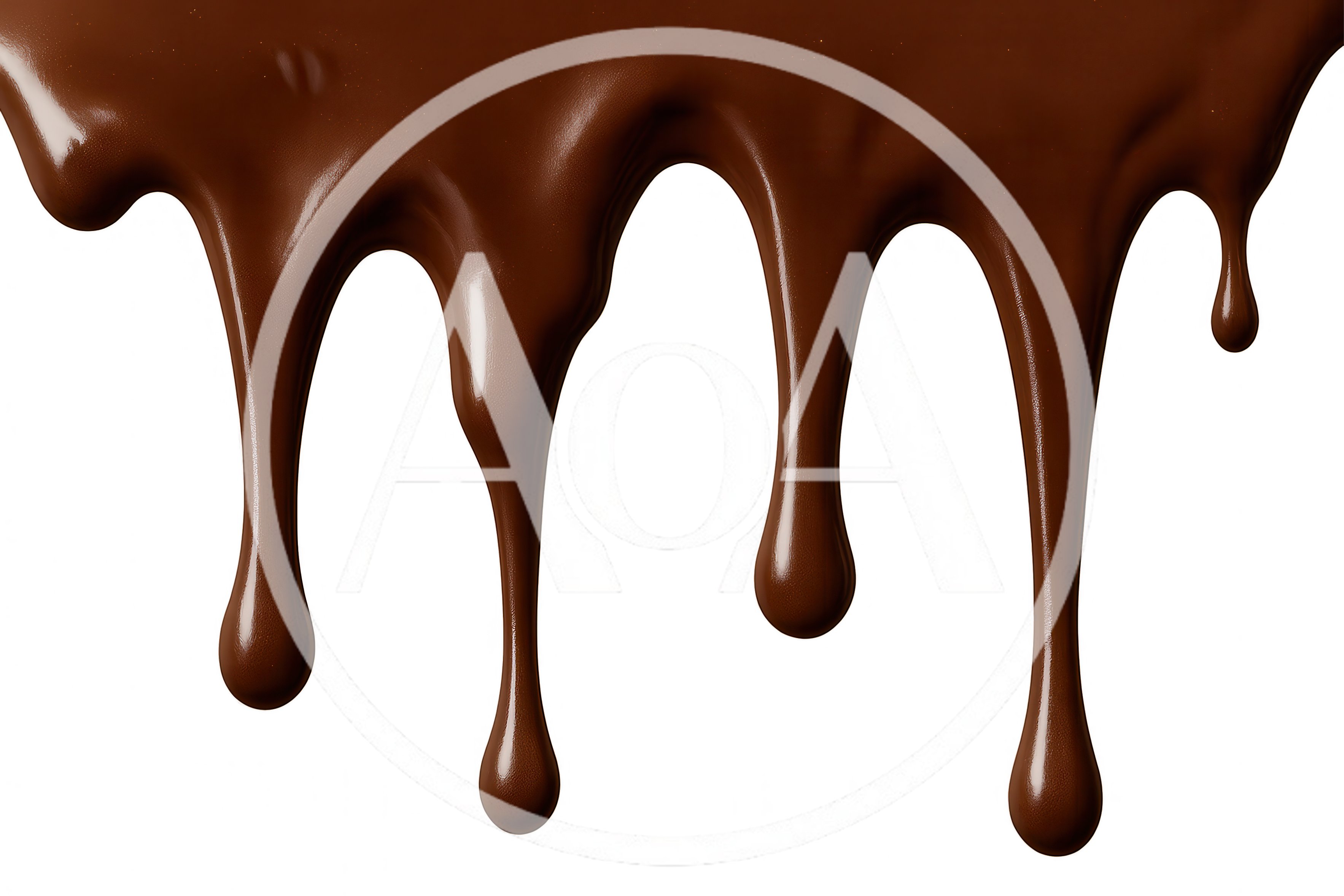 Thick Melted Chocolate Drips On Black Background