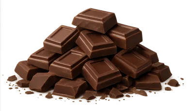 Stack Of Milk Chocolate Squares On Dark Background