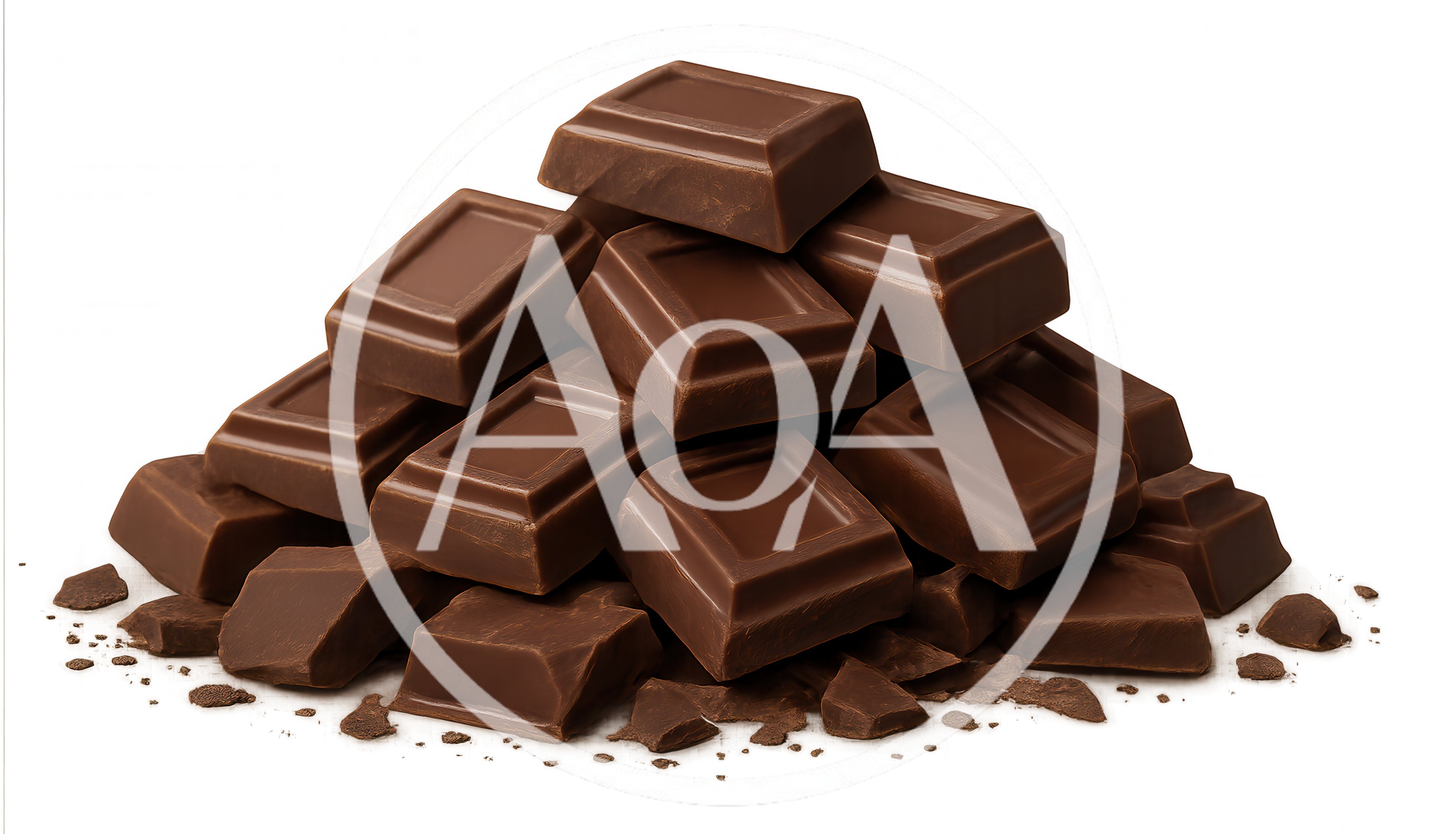 Stack Of Milk Chocolate Squares On Dark Background