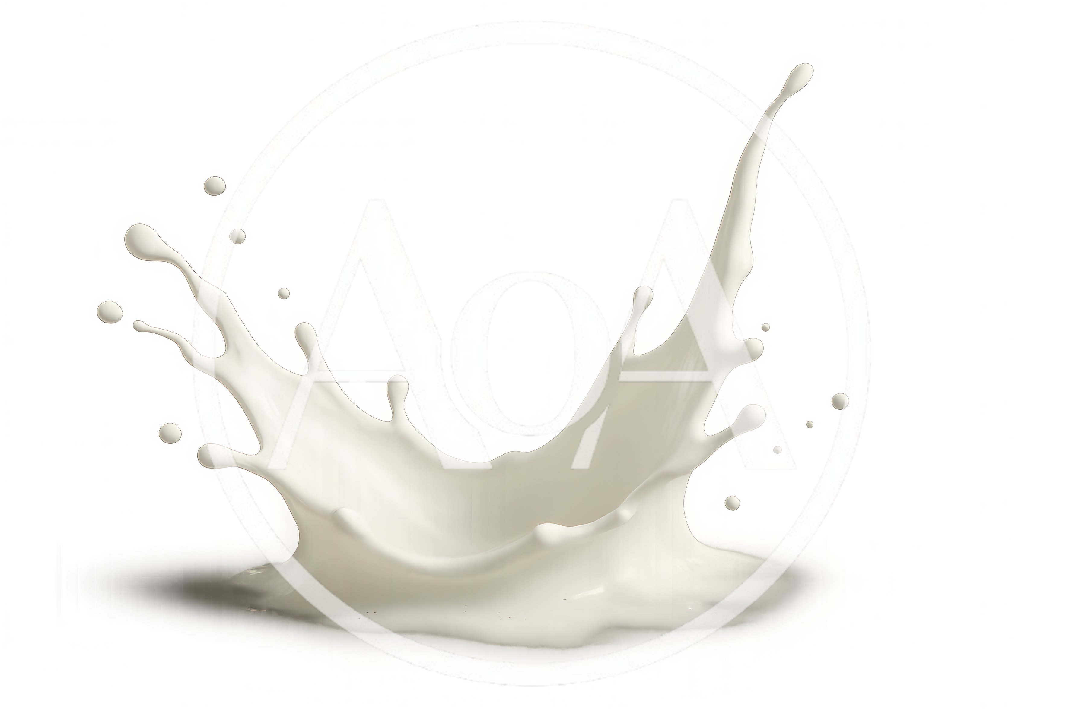 Dynamic White Milk Splash Isolated On White Background