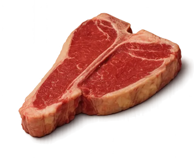 Raw T-Bone Steak Isolated On Dark Background