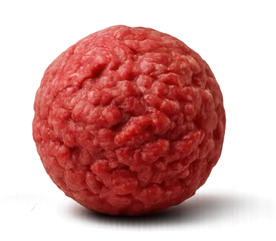 Raw Ground Beef Meatball Isolated On Black Background
