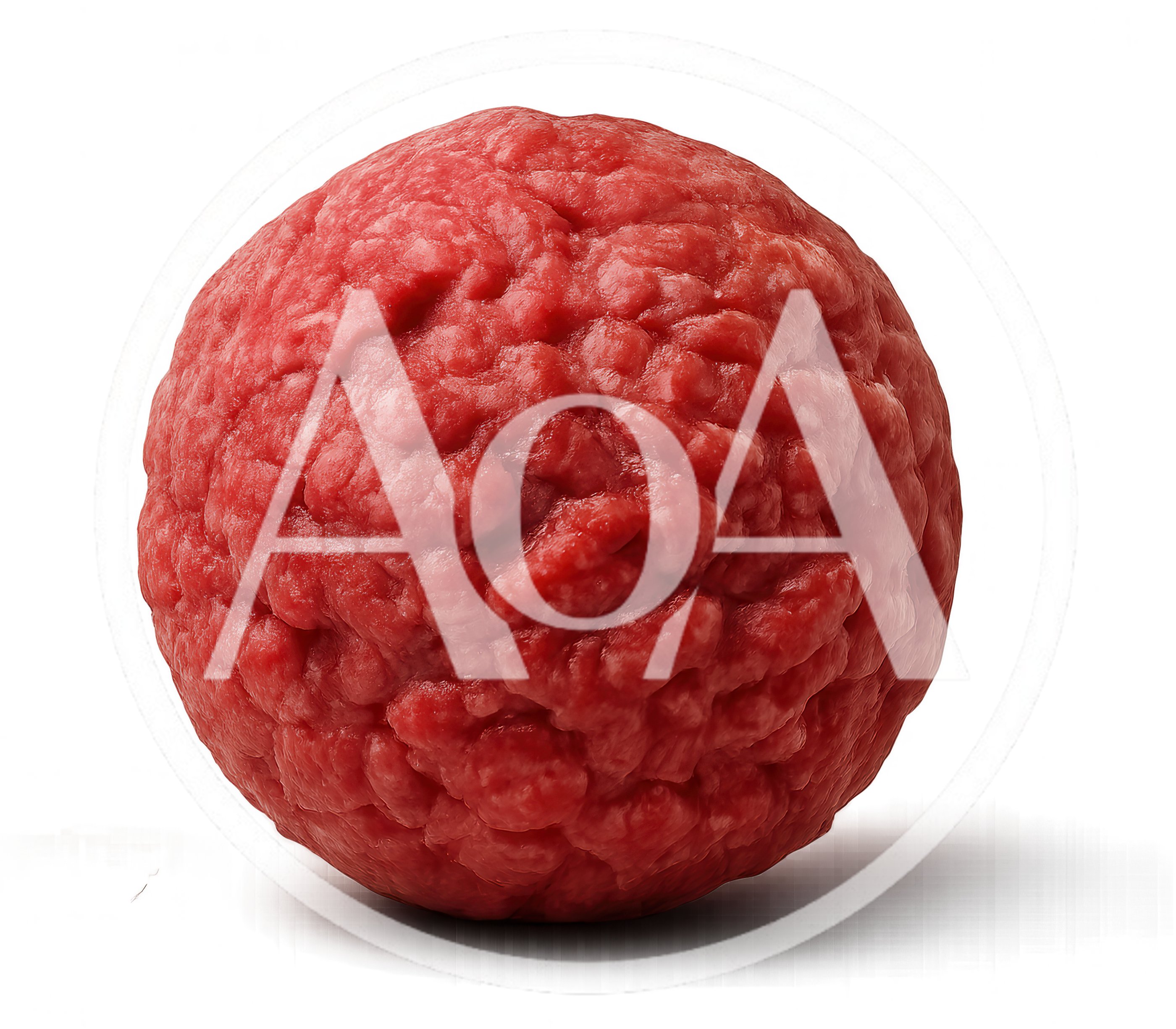Raw Ground Beef Meatball Isolated On Black Background