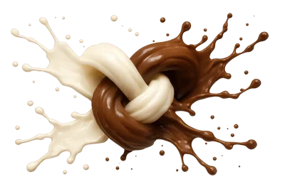 Milk and Chocolate Liquid Splash Knot