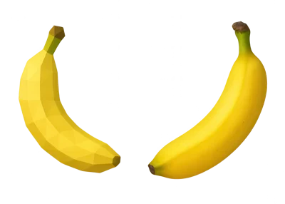 Low Poly And Realistic Banana Comparison