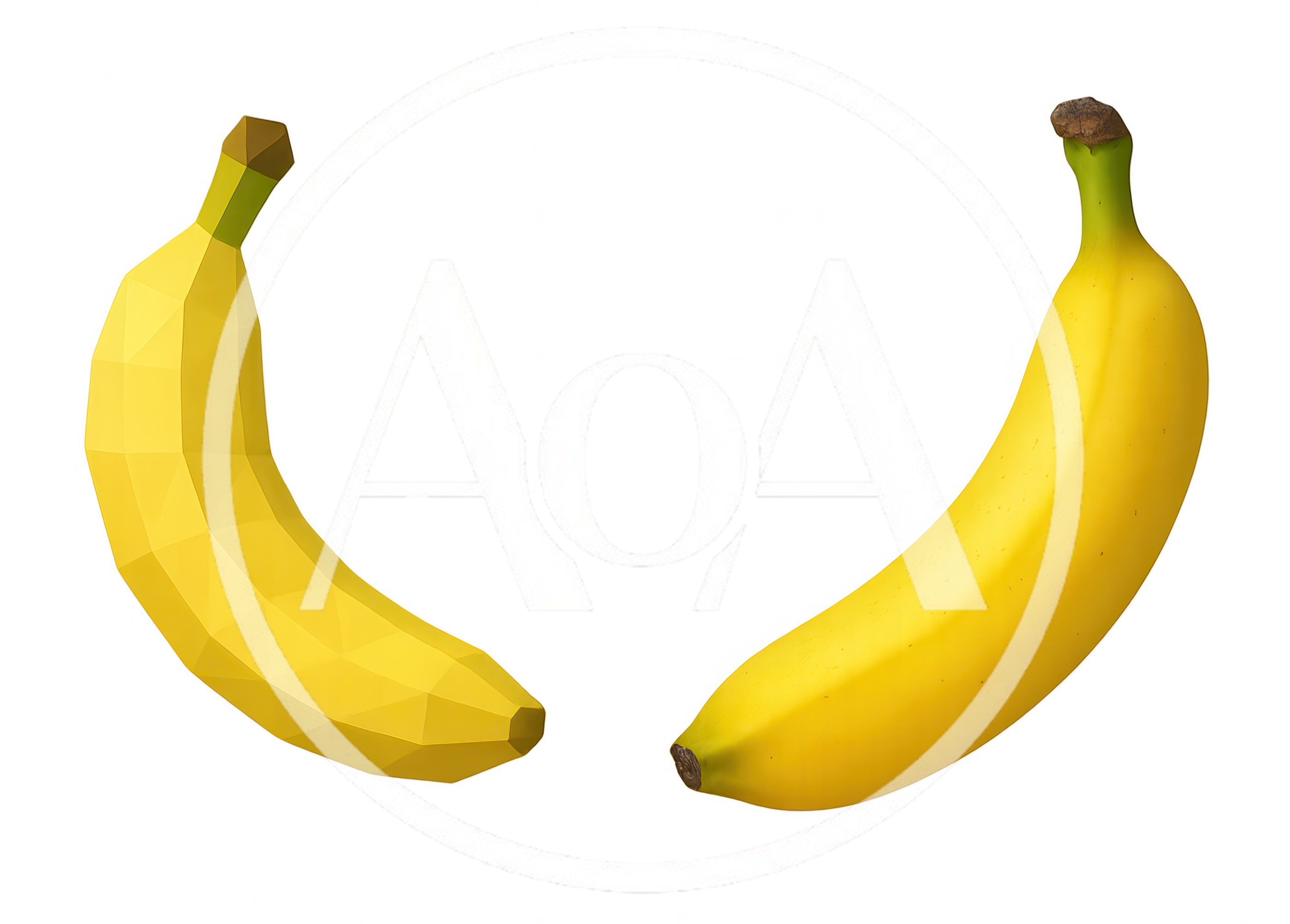 Low Poly And Realistic Banana Comparison