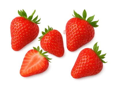Fresh Ripe Strawberries Isolated On White Background