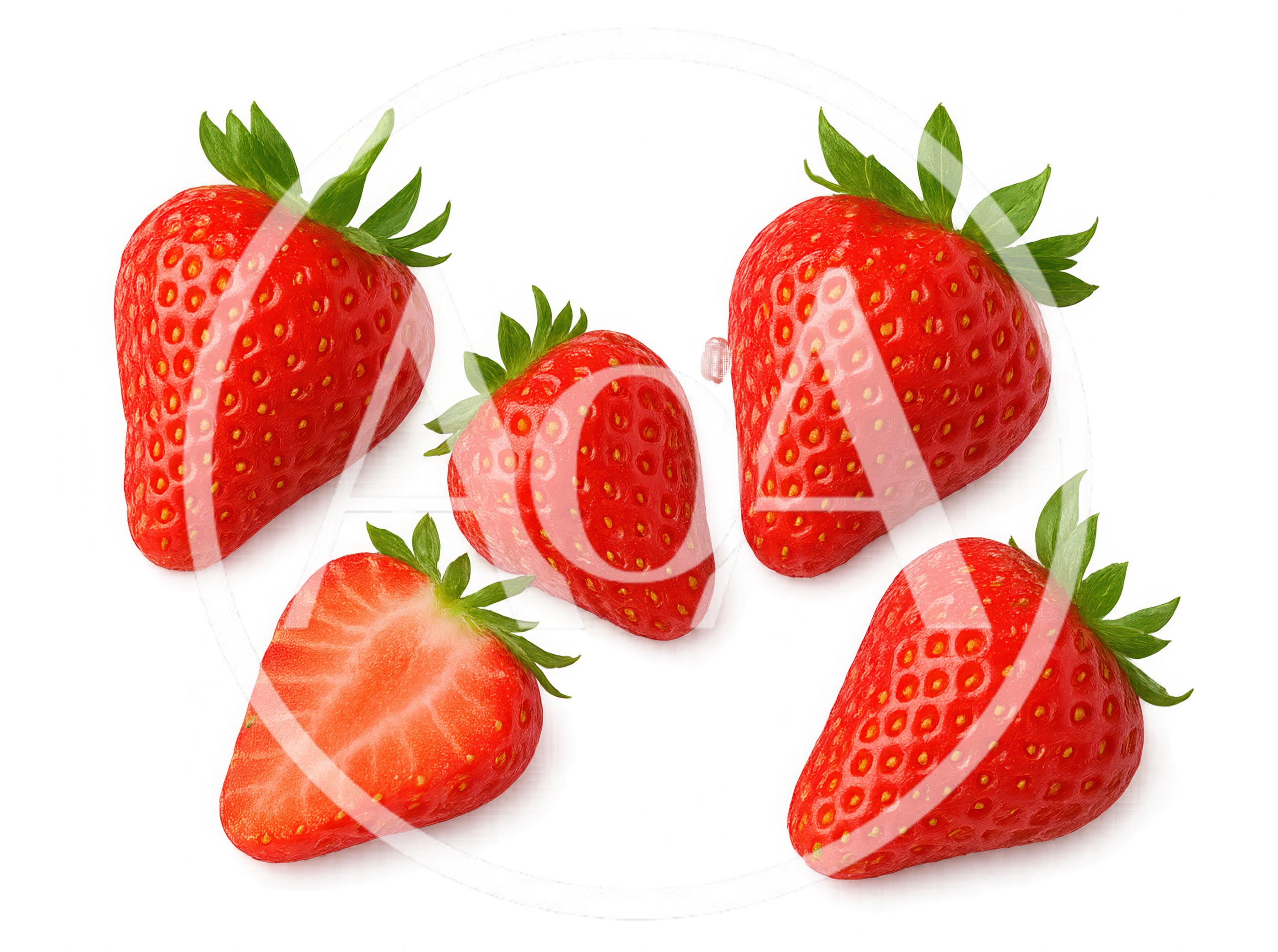 Fresh Ripe Strawberries Isolated On White Background