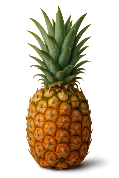 Fresh Whole Pineapple Isolated On White Background